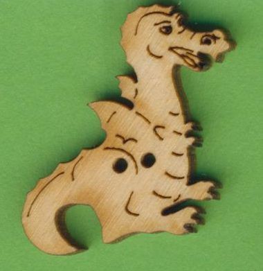 Holzknopf Drache 3cm