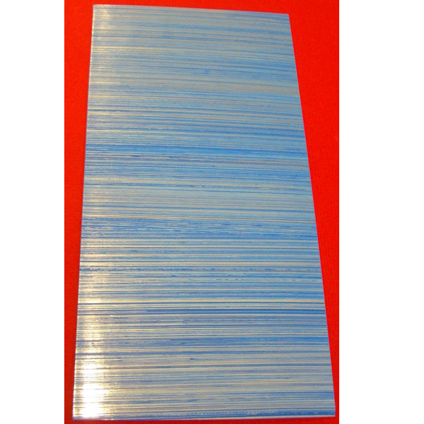 7007171 Kerzen Wachsplatte handbemalt gestreift hellblau 200x100mm