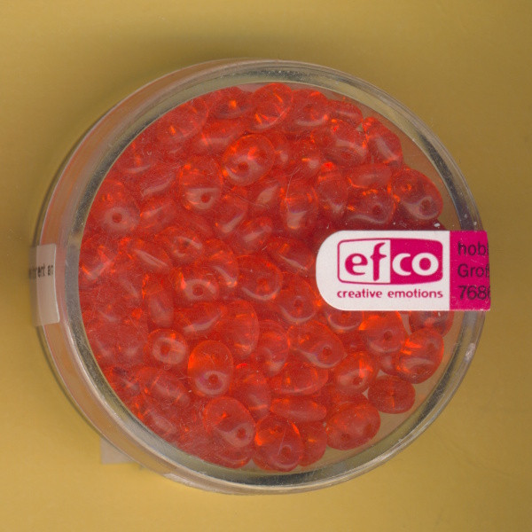 1020916 Glasperlen Superduo 4x2mm orange transparent 10g