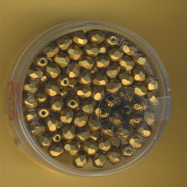 93207 Glasschliffperlen 4mm messinggold metallic ca. 120 Stück