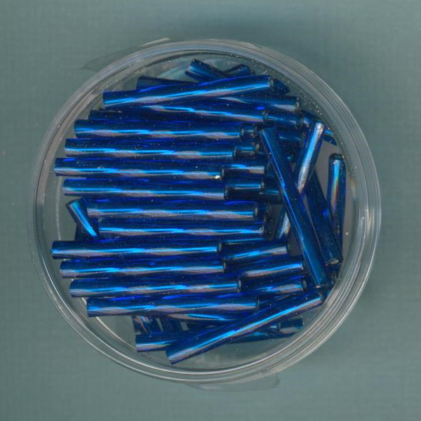 75058 Glasstifte 20mm blau Silbereinzug gedreht 9g