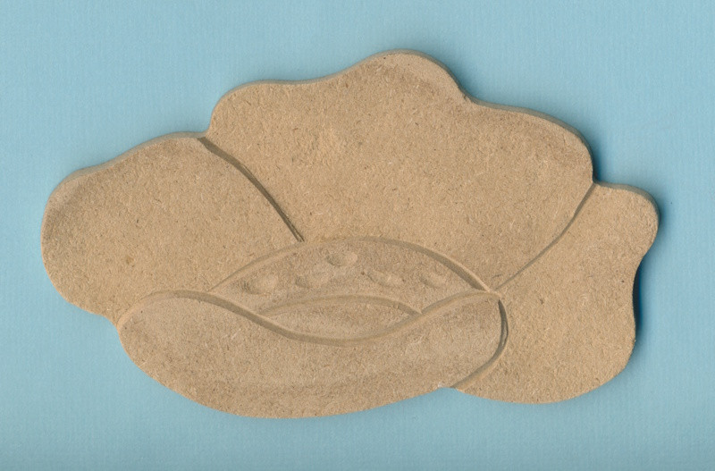 078680015 Holz Dekor Mohnblüte 4-Blatt 11x6cm