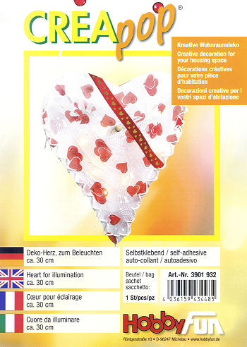 3901932 Creapop Deko-Herz zum Beleuchten 30cm