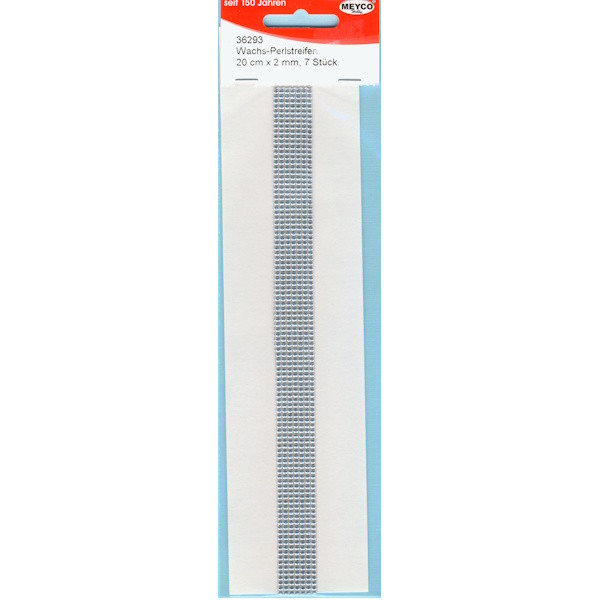 36293 Kerzen Wachs Perlstreifen 200x2mm silber 7 Stück