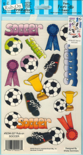 02227 Rub-On Transfer Sticker Fussball