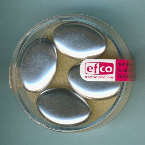 2136702 Glasmetallicperlen oval 20x14mm silber 4 Stück