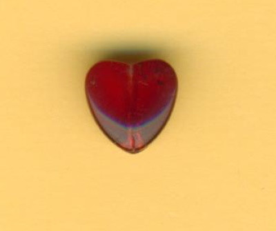 3611w Glasherz 10mm rot transparent