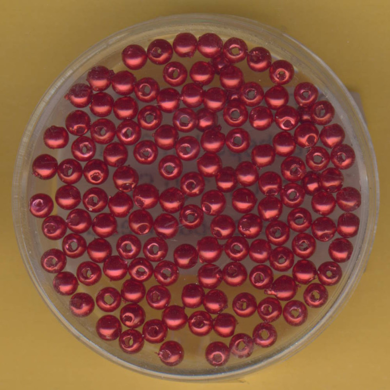 0800-03254 Wachsperlen 3mm rot 120 Stück