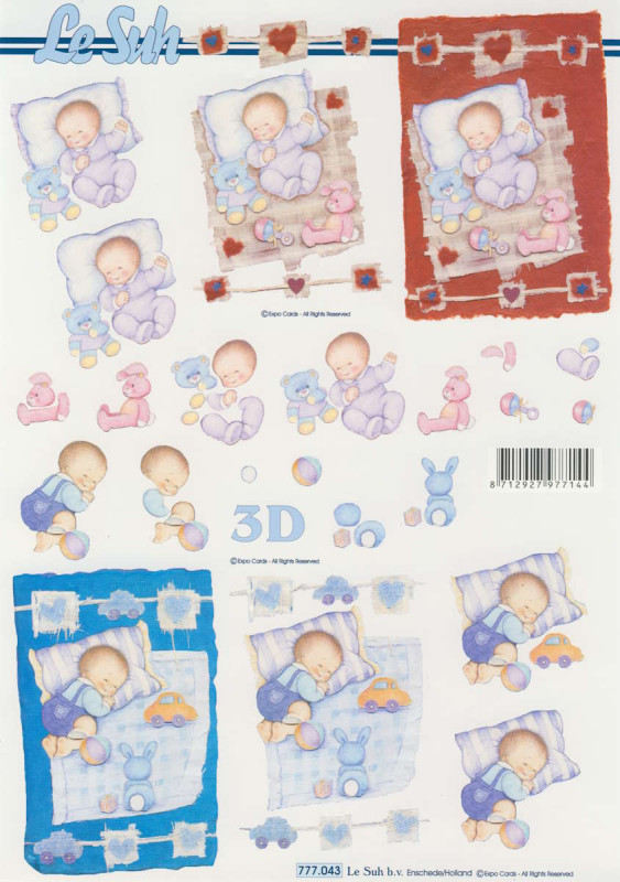 777.043 3D Motivbogen A4 Sweet Babys