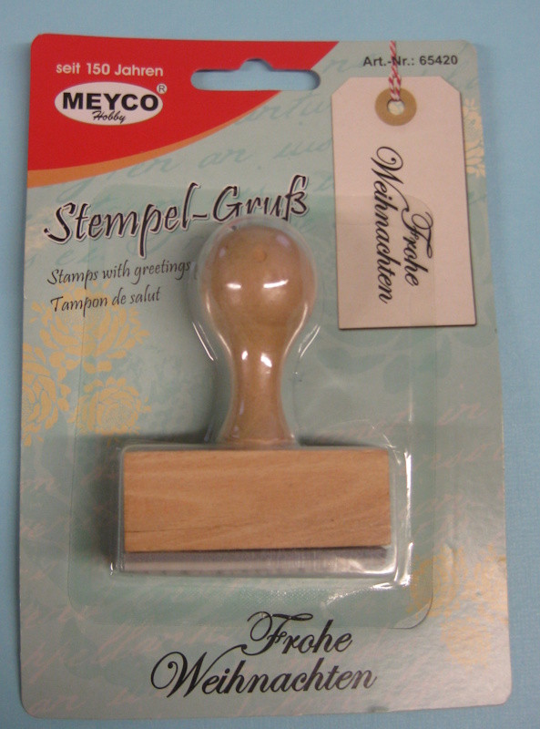 65420 Holzstempel Frohe Weihnachten 50x18mm