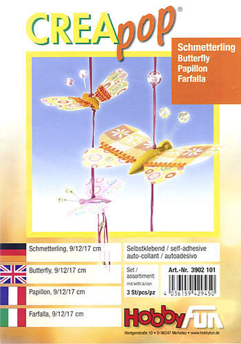 3902101 Creapop Schmetterlinge 9/12/17cm