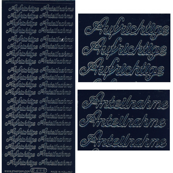 ls419sch Sticker Aufrichtige Anteilnahme schwarz