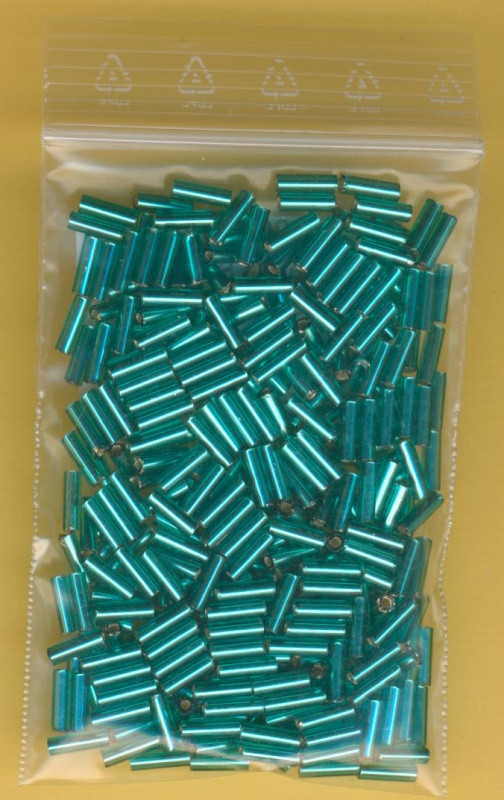 568206 Glasstifte 6mm türkis silbereinzug 15g