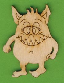 Holz-Deko Monster Minzi 5cm