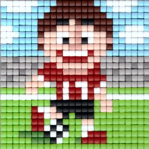 77691 Pixelhobby Set kleine Basisplatte Fussballer 1