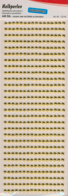 13245 Halbperlen selbstklebend 5mm gold 448 Stück