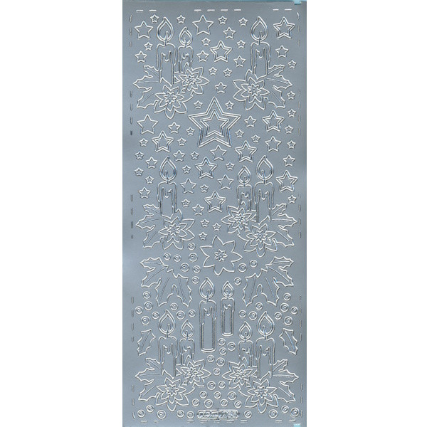 pu285s Sticker Kerzen 4 silber