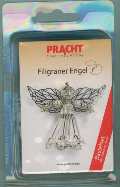 016207315 Bastelset Filigraner Engel weiß wachs platinfarben