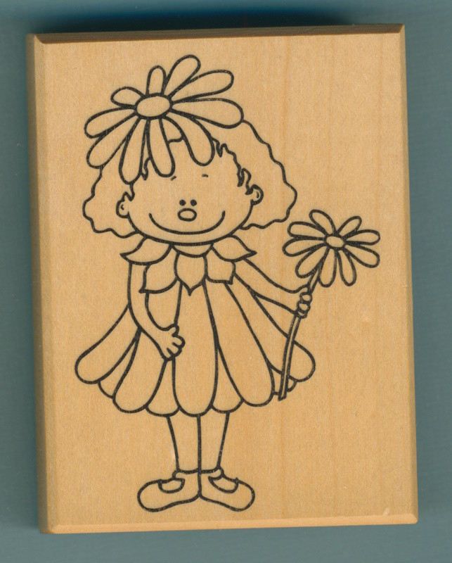 91480 Holzstempel Blumenkind 6x8cm