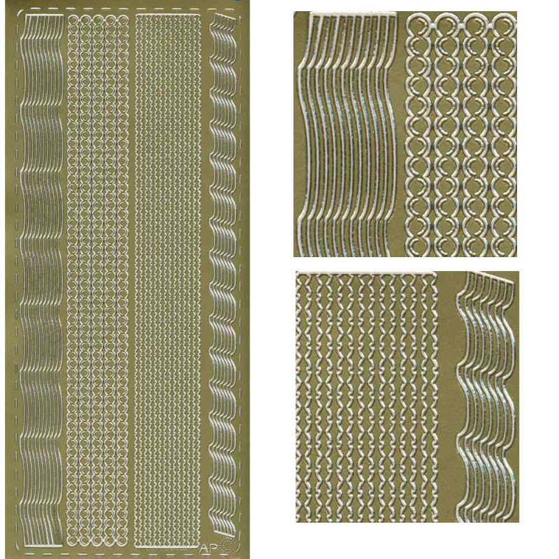 pu167g Sticker Linien 23 gold