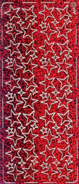 pu032grh Sticker Sterne 11 gold rot hologramm