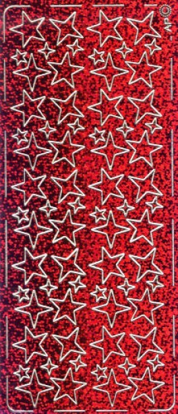 pu032grh Sticker Sterne 11 gold rot hologramm