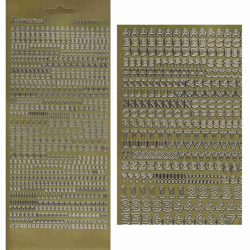3460269 Sticker Buchstaben und Zahlen klein gold