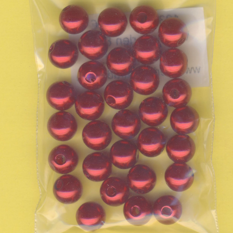 1031229 Wachsperlen 8mm rot 32 Stück
