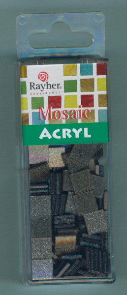 14542562 Mosaic Acryl 10x10mm schwarz glitter 50g