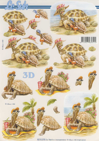 8215.375 3D Motivbogen A4 Turtles