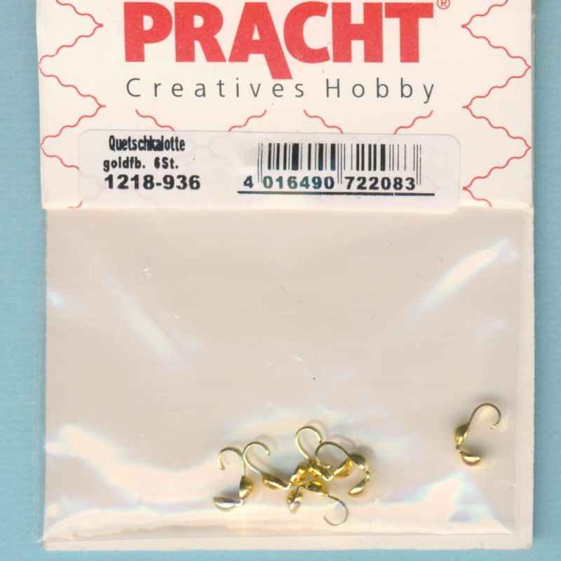 1218-936 Quetschkalotten 3mm goldfarben 6 Stück