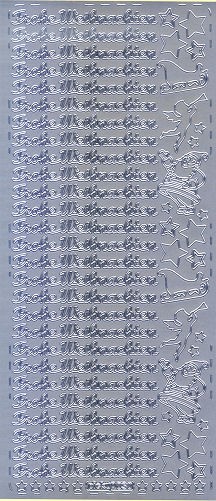 pu030s Sticker Frohe Weihnachten 10 silber