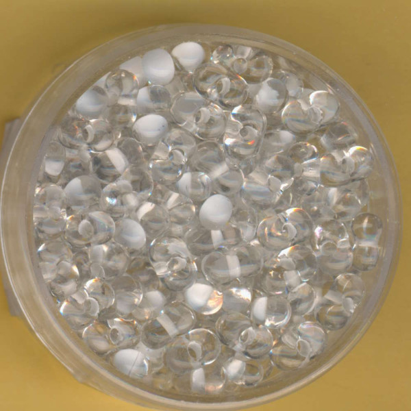 9644-134 Farfalle Perlen 6,5x3,2mm kristall weiß 17g