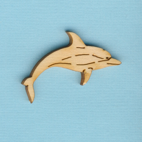 dfh4404 Holz Deko Delfin springend 4cm