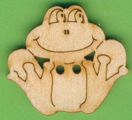 Holzknopf Frosch 30mm breit