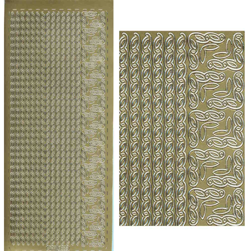 pu335g Sticker Ecken und Borten 5 gold