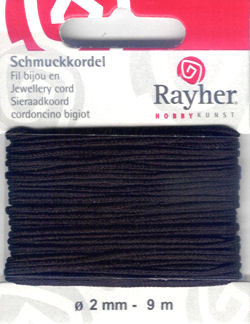 Satinkordel dunkelbraun 2mm 9m