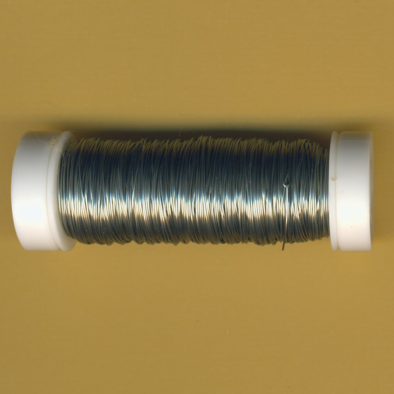 1225-3019 Schmuck Häkeldraht 0,3mm platin metallic 50m Spule in SB-Beutel