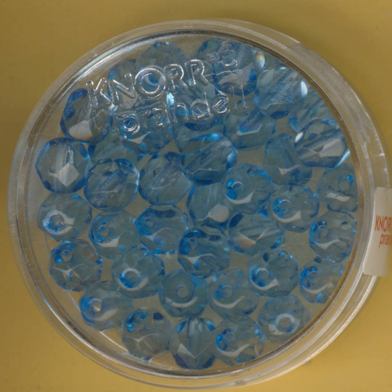 2206352 Glasschliffperlen 6mm transparent hellblau 40 Stück