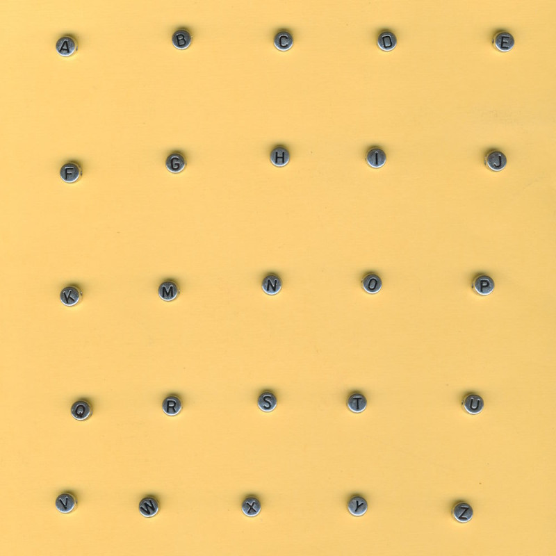 Acrylperle versilbert 7x4mm Buchstabenperlen