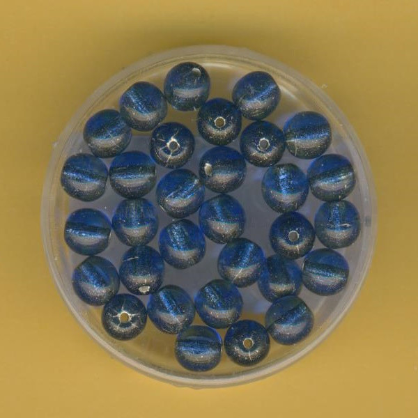 61981800 Glasperlen 6mm blau crackle 30 Stück