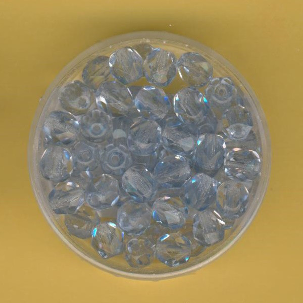 6030010 Glasschliffperlen 6mm hellsafir transparent 50 Stück