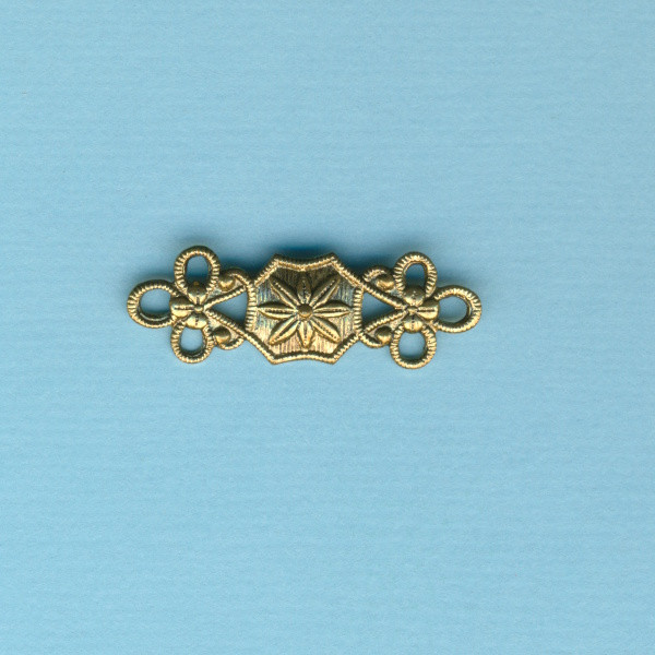21471046 Armband Zwischenstück Ornament Blume 28x10mm altgold