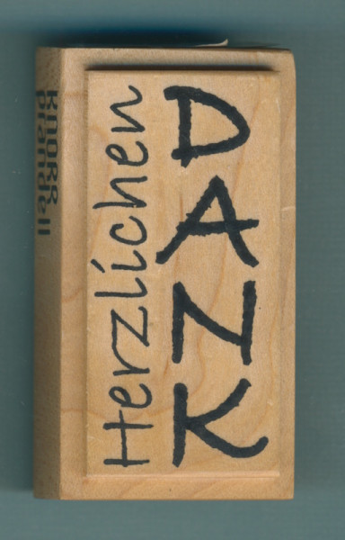 1800650 Holzstempel Herzlichen Dank senkrecht 6,5x3,5cm