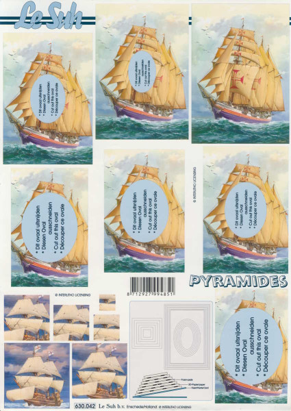 630.042 3D Motivbogen A4 Segelschiff
