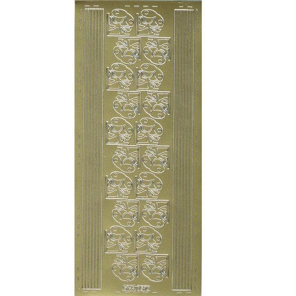 pu570g Sticker Weihnachtsecken und Linien 2 gold