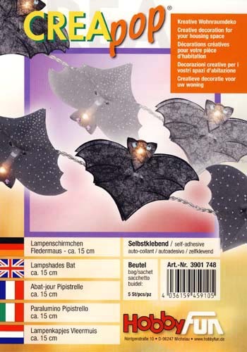 3901748 Creapop Lampenschirmchen Fledermaus 15cm 5 Stück