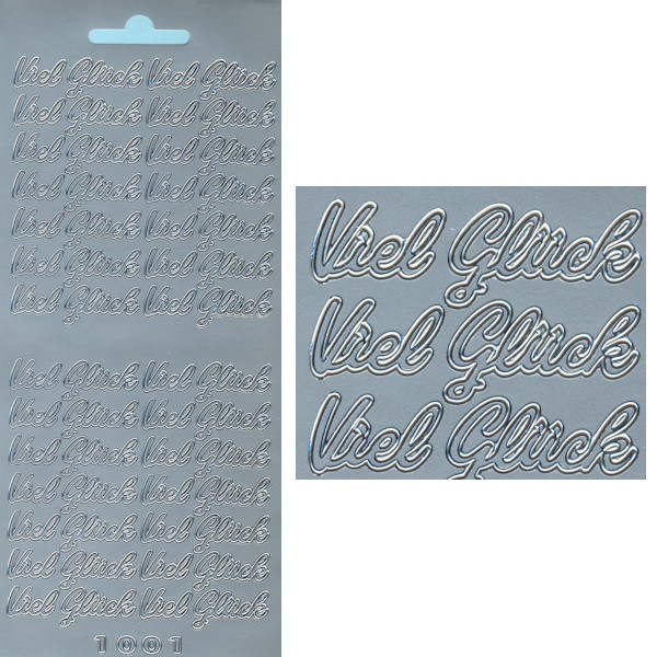 1001s Sticker Viel Glück 2 silber