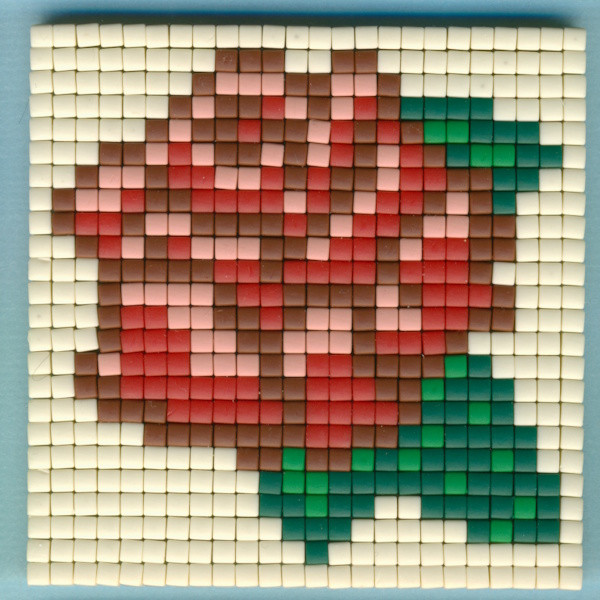 77608 Pixelhobby Klassik Set kleine Basisplatte Rose