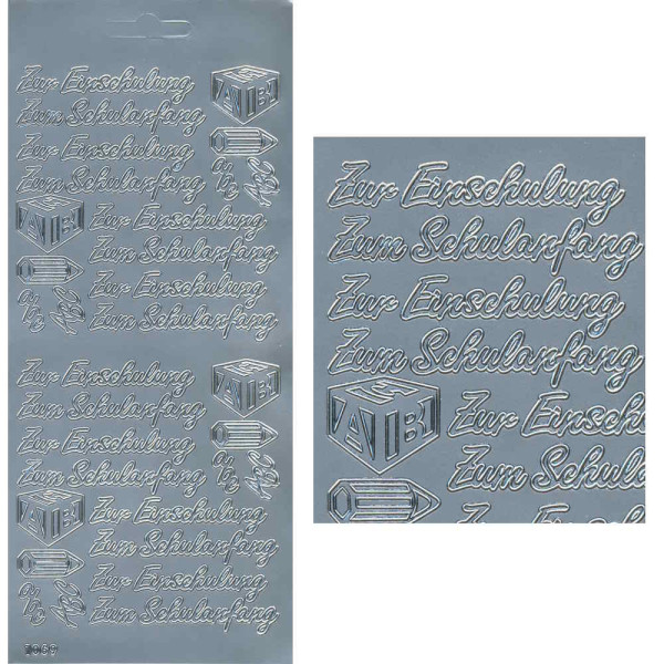 1069s Sticker Einschulung silber